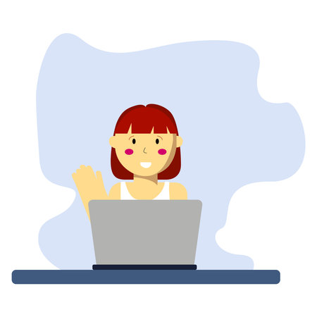 The picture of self-isolation. Work from home. Coronavirus.のイラスト素材