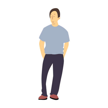 Picture of a guy on a white background.のイラスト素材