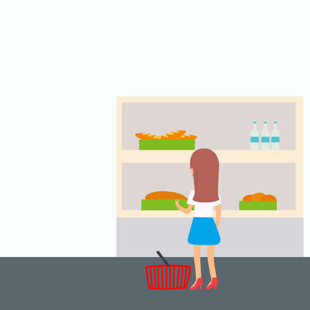 Supermarket picture with shelves. Vectorのイラスト素材