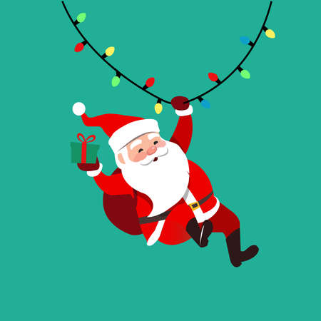 Christmas illustration Santa with presentのイラスト素材