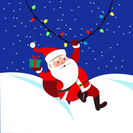 Christmas illustration Santa with presentのイラスト素材