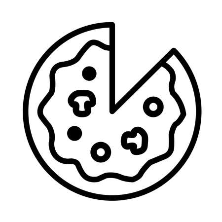 Pizza icon drawing in flat style isolatedのイラスト素材