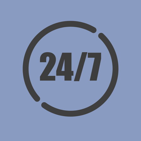 Round the clock icon vector