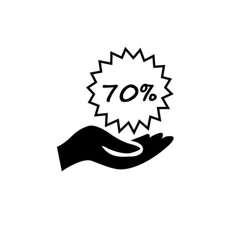 hand with discount sale icon isolatedのイラスト素材