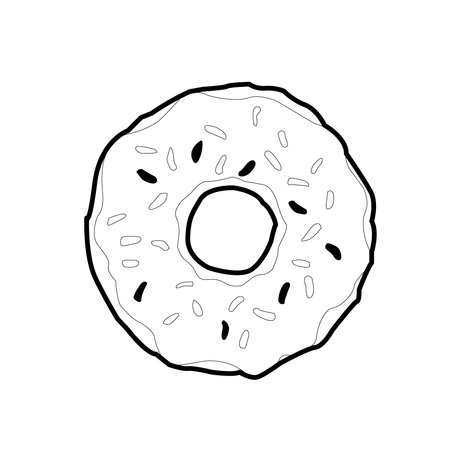 Round Cookies Icon On A White Background のイラスト 素材 ストックフォト 写真素材のstock Foto ストックドットフォト