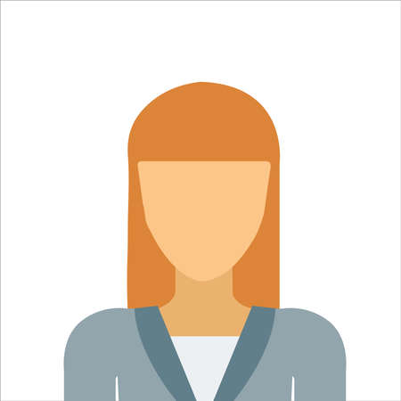 girl icon in flat style isolatedのイラスト素材