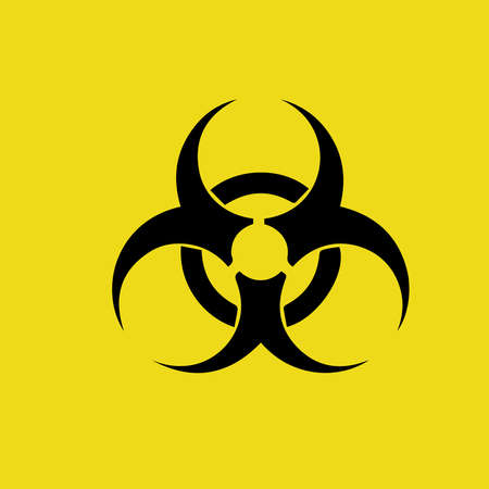 Danger sign icon on yellow background.のイラスト素材