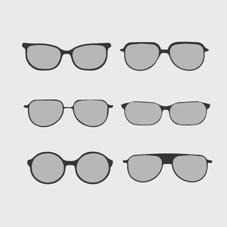 Set of different glasses isolatedのイラスト素材