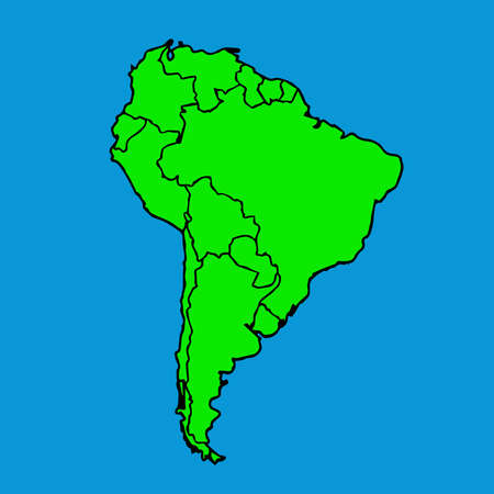 South America map on blue backgroundのイラスト素材