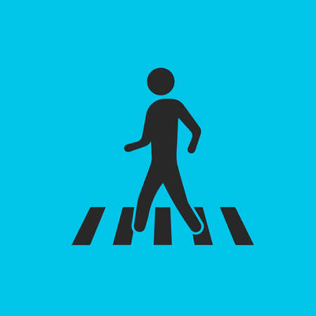 crosswalk icon with man silhouetteのイラスト素材