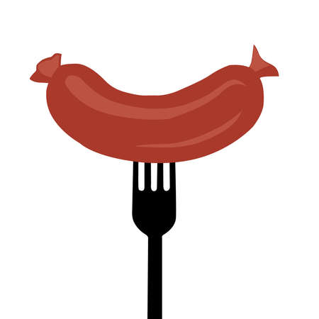 red sausage icon vector illustrationのイラスト素材
