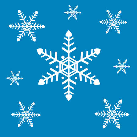 Illustration for Snowflake icon logo. Winter Vector illustration - Royalty Free Image