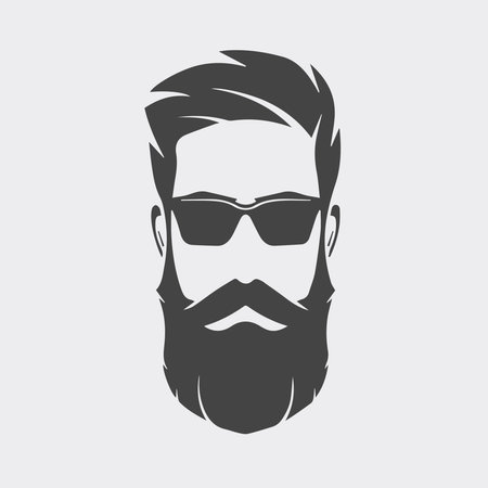 Man logo with beard on a white background.のイラスト素材