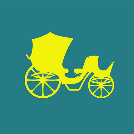 Picture of first car on blue background. Logotype.のイラスト素材
