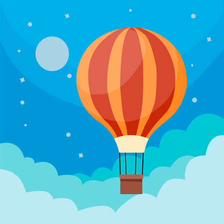 Balloon in the sky under the clouds backgroundのイラスト素材