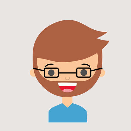 Picture of a guy with glasses on a white background. Vector illustrationのイラスト素材