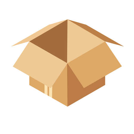 cardboard box icon isolated on backgroundのイラスト素材