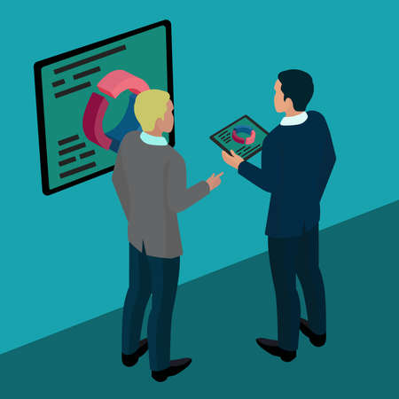 isometric business illustration conceptual planningのイラスト素材