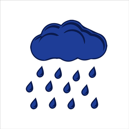 cloud with rain drops icon isolated on backgroundのイラスト素材