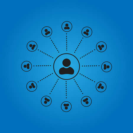 Abstract network icon with circlesの写真素材