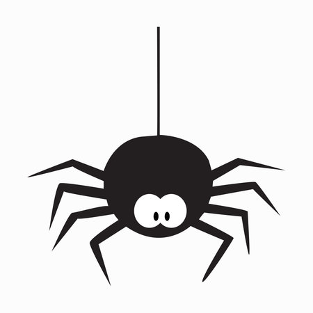 Black spider icon on a backgroundのイラスト素材