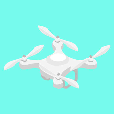 Quadcopter picture on a turquoise background.のイラスト素材