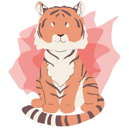 Vector illustration of a tiger on a backgroundのイラスト素材