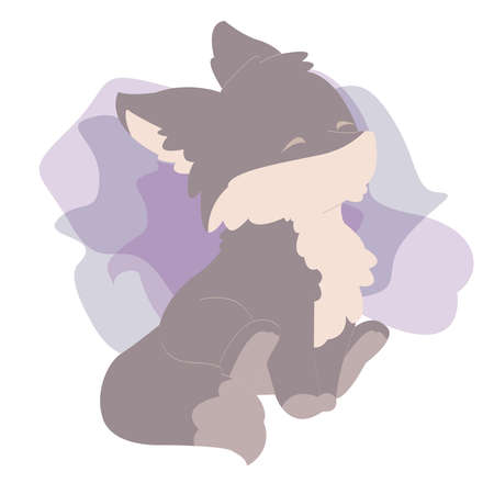 Picture of a wolf on a white backgroundのイラスト素材