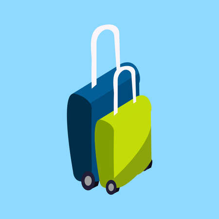 3D color picture of suitcases for travelの写真素材