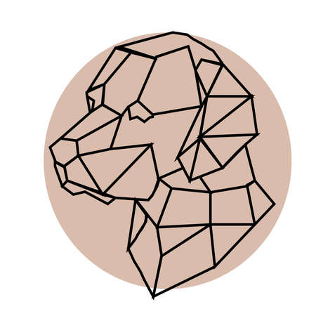 illustration of a dog in the style of linesのイラスト素材