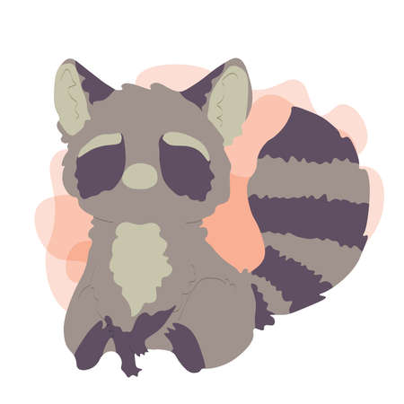 Picture o f a raccoon on a backgroundのイラスト素材