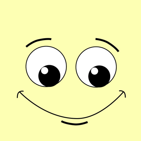 Emoticon picture on yellow backgroundのイラスト素材