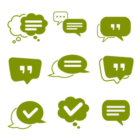 Chat and quote icons. Quality set. Vector illustrationのイラスト素材