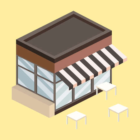 Vector isometric 3d cafe. illustrationのイラスト素材