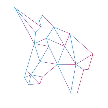 Unicorn picture in line styleのイラスト素材