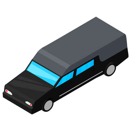 Picture a hearse on a white backgroundのイラスト素材