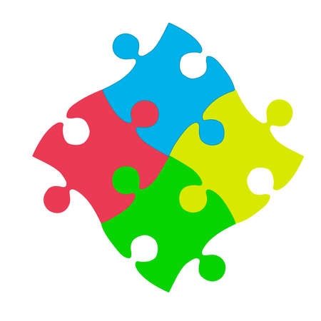 Vector illustration of puzzles on a backgroundのイラスト素材