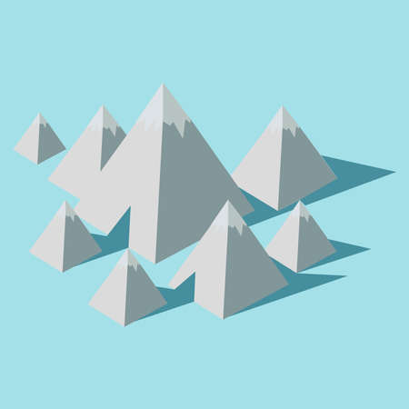 3D Mountains picture. Vector illustrationのイラスト素材
