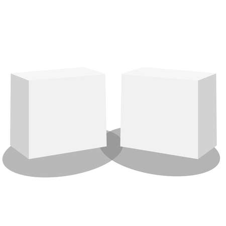 Isometric 2 squares. Vector illustration on a white backgroundのイラスト素材