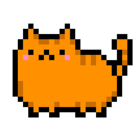 A picture of a cat in pixel style on a backgroundのイラスト素材