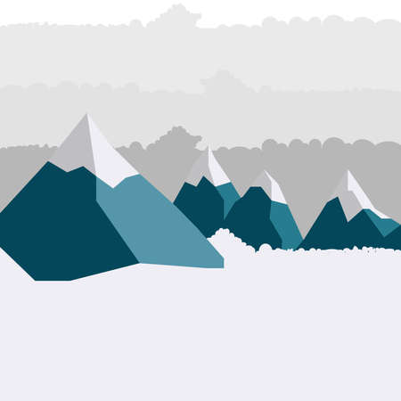 3D Mountains picture. Vector illustrationのイラスト素材