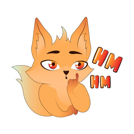 Fox sticker on a white background. illustrationのイラスト素材