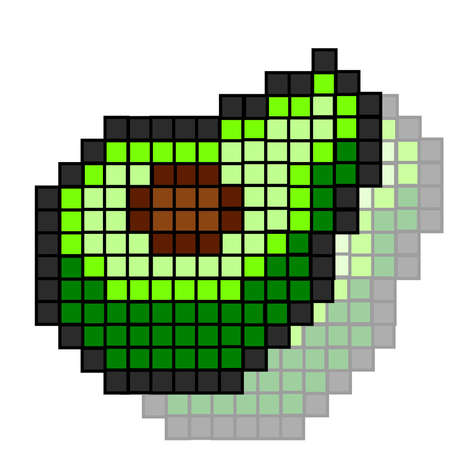 Mango picture in pixels on a backgroundのイラスト素材