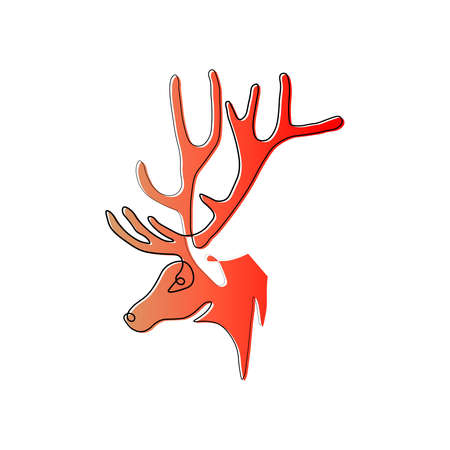 Deer icon on a backgroundのイラスト素材