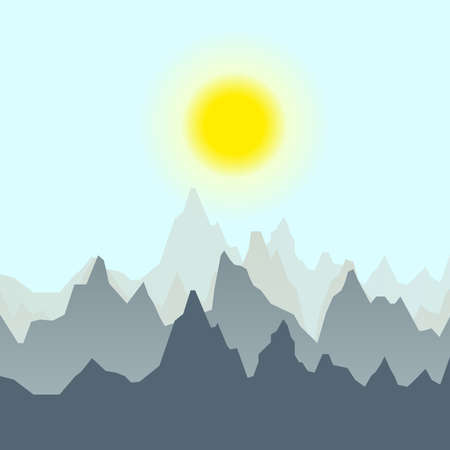 Picture of mountains in the dayのイラスト素材