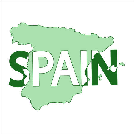 Spain map icon on a backgroundのイラスト素材
