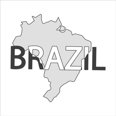 Brazil map icon on a backgroundのイラスト素材
