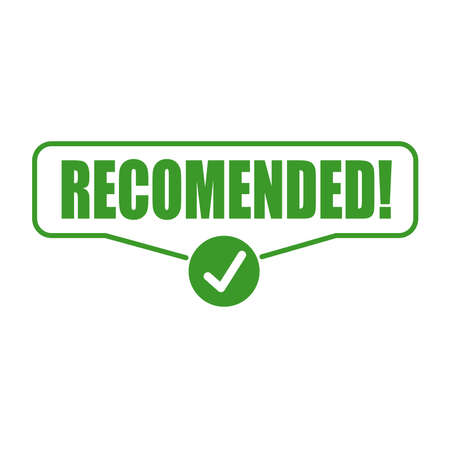 sign recommended. Sticker Vector illustrationのイラスト素材