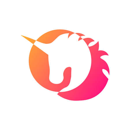 Unicorn icon on a backgroundのイラスト素材