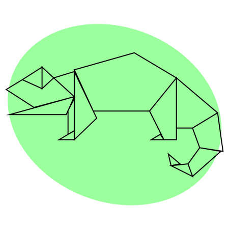 picture of chameleon in line style on a backgroundのイラスト素材